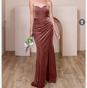 REVELRY Ariel Convertible Velvet Bridesmaid Dress